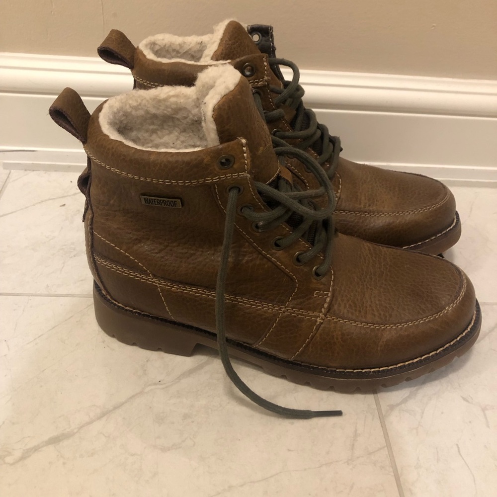 BLACKWELL TRADING CO LEATHER BOOTS Waterproof Lace-Up Leather Winter Boots